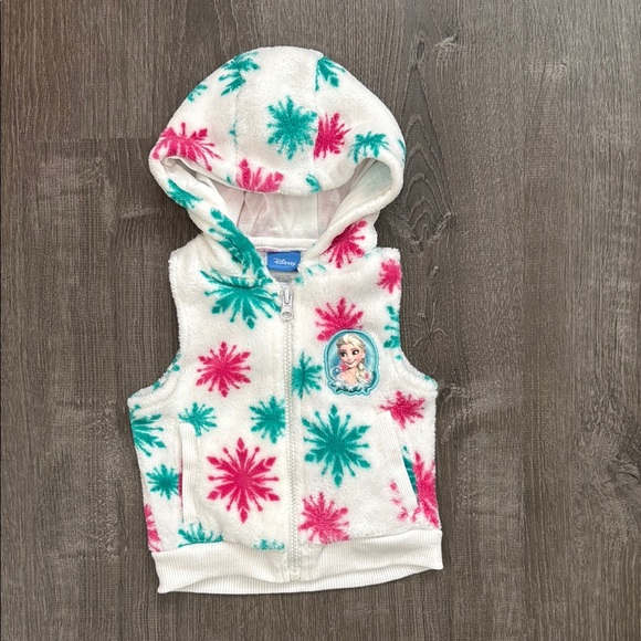Disney Frozen Vest Size 2T with Pink and Teal Patterns - Picture 1 of 5